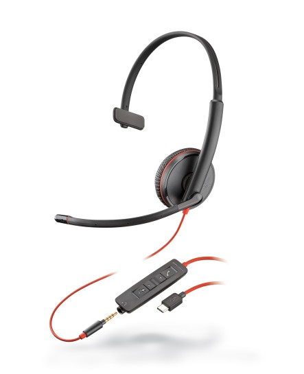 Poly C3215C BlackWire USB-C mono headset
