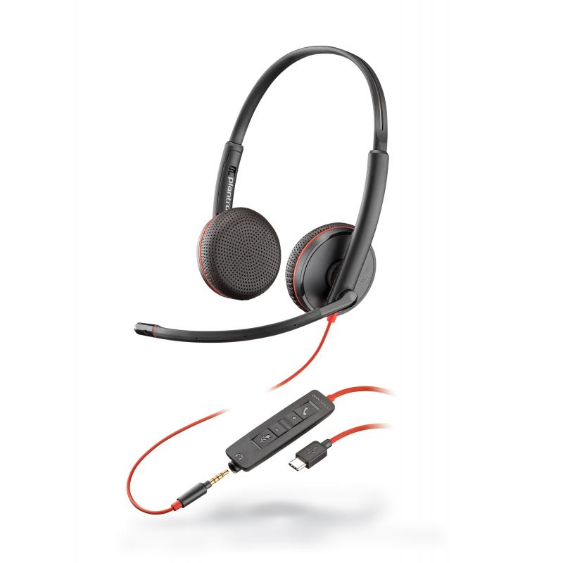 Poly C3225C BlackWire USB-C stereo headset