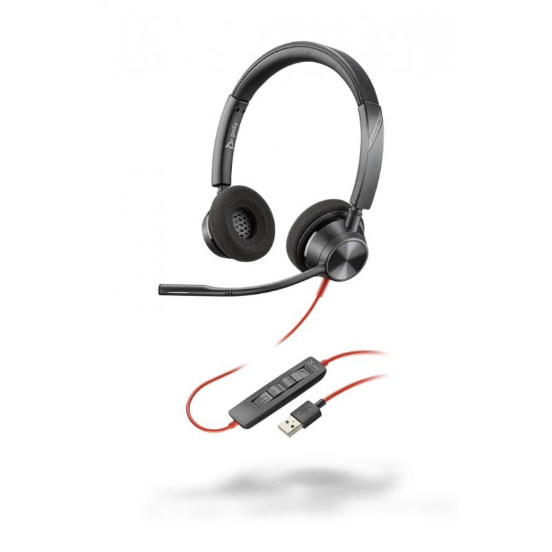 Poly BlackWire BW3320 USB-A stereo headset