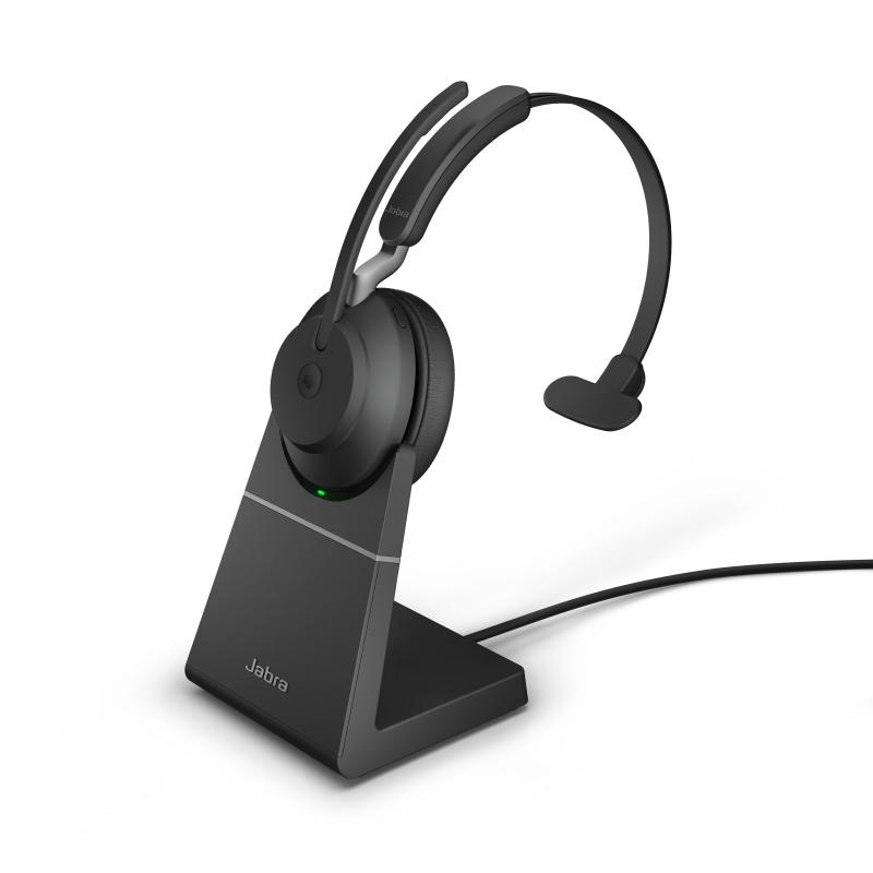 Jabra Evolve2 65 MS inklusive laddställ USB-A svart mono headset