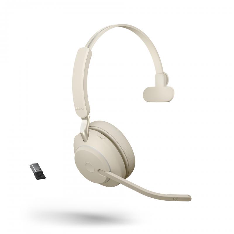 Jabra Evolve2 65 UC USB-A beige mono headset
