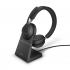 Jabra Evolve2 65 UC inklusive laddställ USB-C svart stereo headset