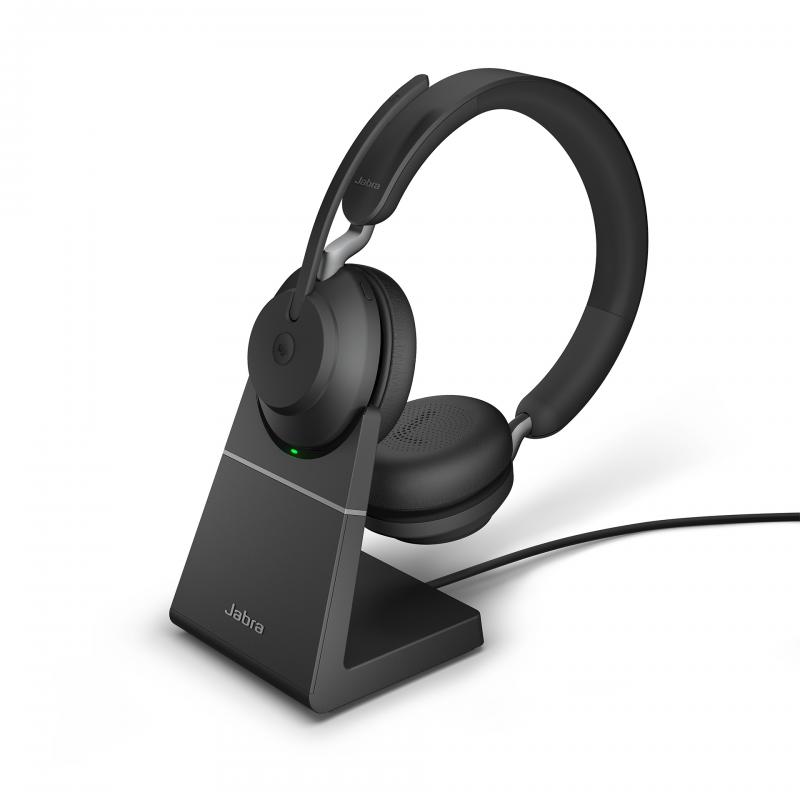 Jabra Evolve2 65 MS inklusive laddställ USB-A svart stereo headset